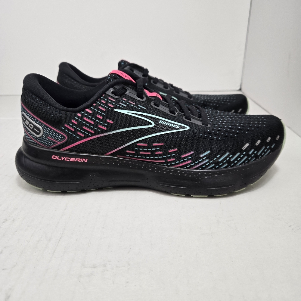 Brooks Glycerin 20 Black Blue Pink Women Sz 10 Men =9  Running Gym Athletic